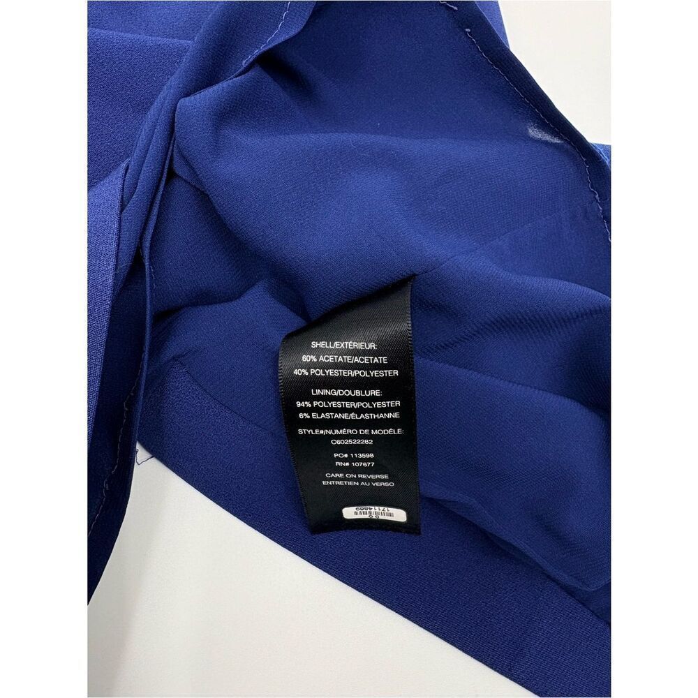 Alice + Olivia Cobalt Blue V-Neck Midi Sheath Dress - Picture 4 of 7